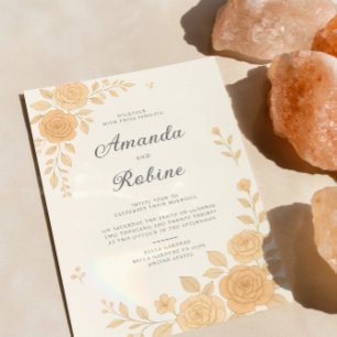 Boho Elegant Terre Tone Floral Faire-part de maria