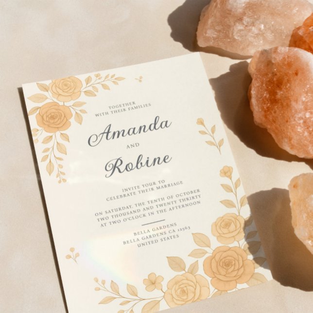 Boho Elegant Terre Tone Floral Faire-part de maria (Créateur téléchargé)