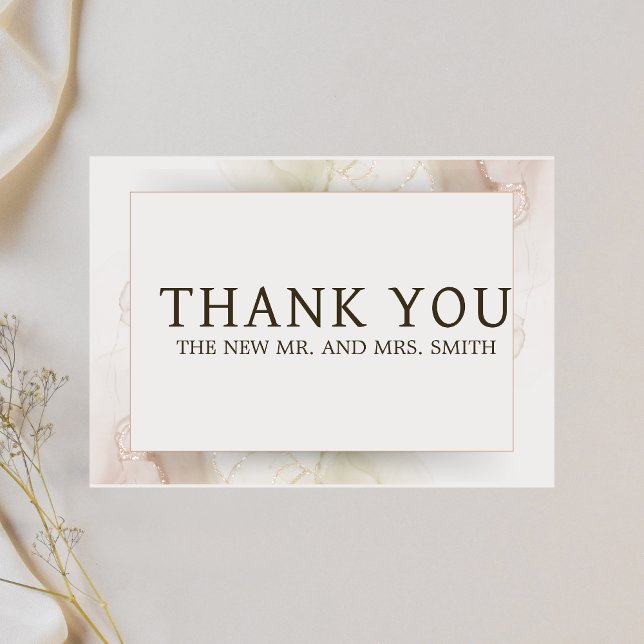 Boho Elegant Wedding Thank You Card (Modern Boho Elegant Wedding Thank you Card)