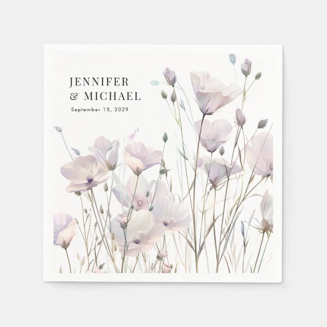 Boho Elegant Wildflower Wedding Napkin (Front)