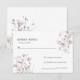 Boho Elegant Wildflower Wedding Response Card