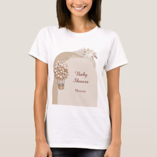 Boho Elephant Air Balloon Neutral Mommy To Be T-Shirt