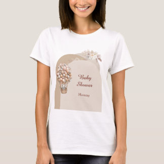 Boho Elephant Air Balloon Neutral Mommy To Be T-Shirt