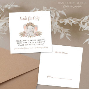 Boho Elephant Baby Shower Book Request Enclosure Card