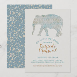 Boho Elephant Baby Shower Invitation