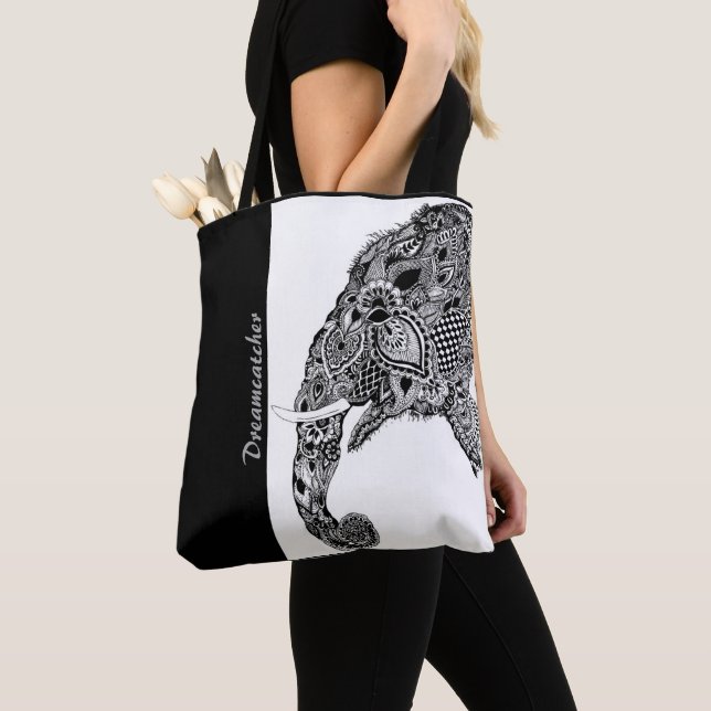 Boho Elephant Dreamcatcher - Sac fourre-tout (De près)