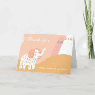 Boho Elephant Thank You  Card