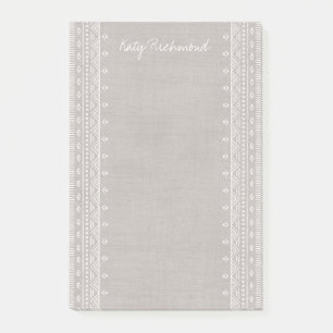 Boho Embroidery Tribal Pattern Post-its - Grey Post-it Notes