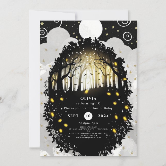 Boho Enchantment Woodland Birthday Invitation (Front)