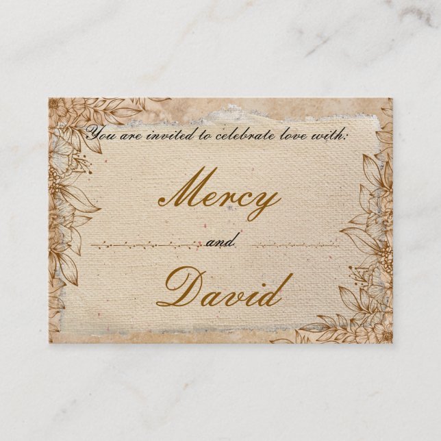 Boho Engagement Invitation Card (Devant)