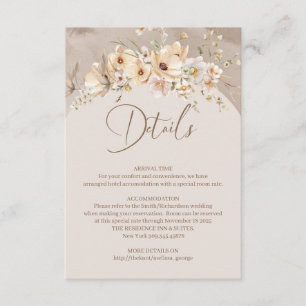 Boho été Rustic neutre carte de détails fleur sauv