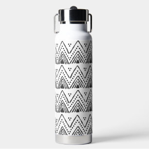 Boho Ethnic Water Bottle - Black & White
