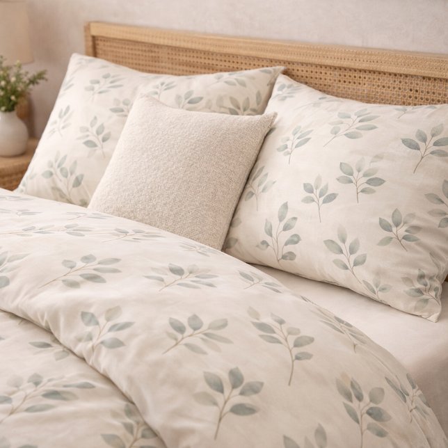 Boho Eucalyptus Botanical Pattern Pillowcase (Creator Uploaded)