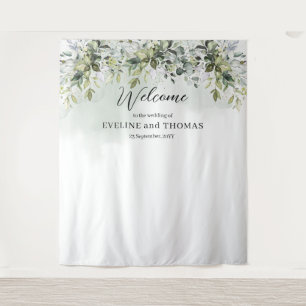 Boho eucalyptus gold photo wedding backdrops tapestry