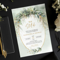 Boho eucalyptus green gold We still do invitation
