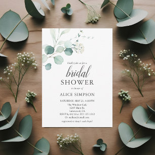 Boho Eucalyptus Green Invitation à la douche nupti