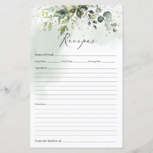 Boho Eucalyptus greenery foliage gold recipe game