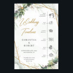 Boho Eucalyptus greenery gold wedding Timeline Poster<br><div class="desc">Boho Eucalyptus greenery branches faux gold frame wedding Timeline Sign Poster, !!! Note: Mount on heavy card stock Collection “Rustic Greenery Foliage Gold Geometric Frame“. Design is featured watercolor hand painted greenery foliage mixed green eucalyptus leaves and branches mixed and combined modern calligraphy font. If you planning Bohemian or rustic...</div>