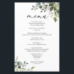 Boho Eucalyptus Greenery Simple Wedding Menu<br><div class="desc">Designed to coordinate with our Boho Greenery wedding collection,  this customizable Menu Template features mixed watercolor greenery leaves paired with a classy serif in black,  with a monogram on the back. Matching items available: https://bit.ly/3a3h3fv</div>