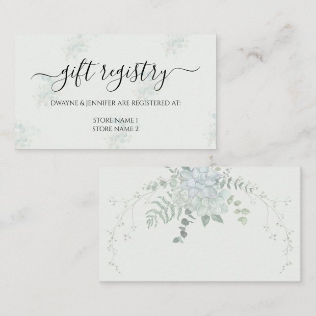Boho Eucalyptus Greenery Summer Wedding Enclosure Card (Front/Back)
