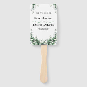 Boho Eucalyptus Greenery Summer Wedding Hand Fan