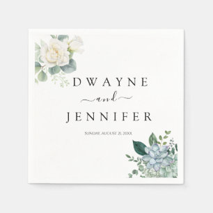 Boho Eucalyptus Greenery Summer Wedding Napkin