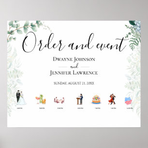 Boho Eucalyptus Greenery Summer Wedding Poster