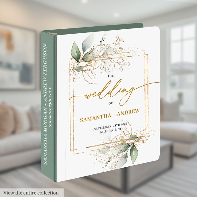 Boho Eucalyptus Mariage Classeur  Keepsaké (Boho Eucalyptus Wedding Ring Binder Keepsake

)