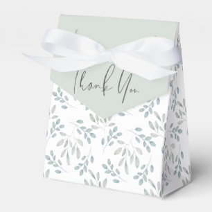 Boho Eucalyptus Pattern Dusty Blue Wedding Favor Box