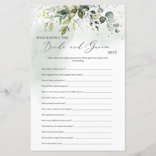 Boho Eucalyptus Who Knows the bride and groom Best