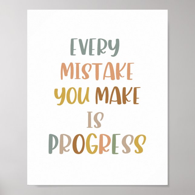 Boho every mistake you make is progress Poster (Front)