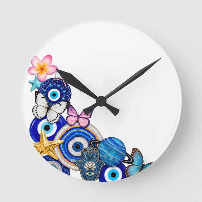 Boho evil protection Wall Clock (Front)