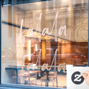 Boho Falala Script Pink & Brown Window Cling