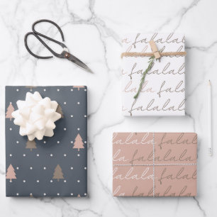 Boho Falalala Christmas Tree Wrapping Paper Sheets