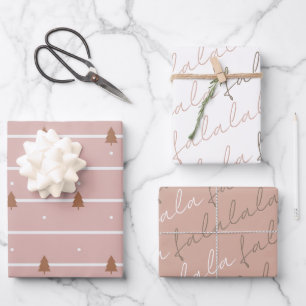 Boho Falalala Christmas Tree Wrapping Paper Sheets