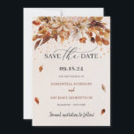 Boho Fall and Autumn Flowers Cooper Colours Save The Date<br><div class="desc">Boho Fall and Autumn Flowers Cooper Colours  Save the Date Cards,  Contact me for matching items or for customization,  Blush Roses ©</div>
