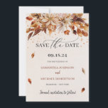 Boho Fall and Autumn Flowers Cooper Colours Save The Date<br><div class="desc">Boho Fall and Autumn Flowers Cooper Colours  Save the Date Cards,  Contact me for matching items or for customization,  Blush Roses ©</div>