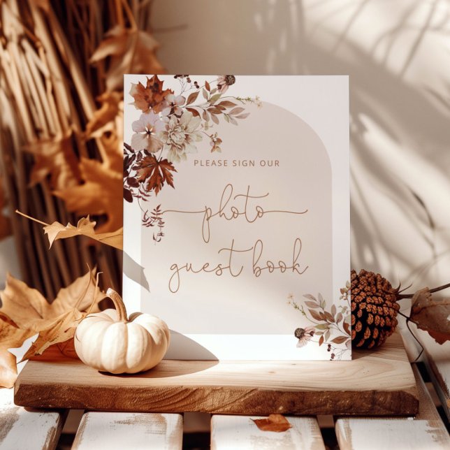 Boho fall arche photo Livre d'or Poster (Créateur téléchargé)