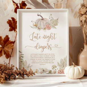 Boho fall citrouille Late night couches jeu Poster