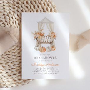Boho Fall Floral Baby Shower Invitation