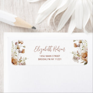 Boho Fall Floral Baby Shower Return Address