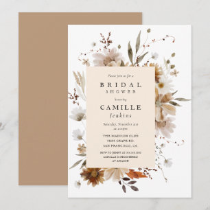 Boho Fall Floral Bridal Showeuse Invitation
