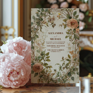 Boho Fall Floral Photo Wedding Invitation