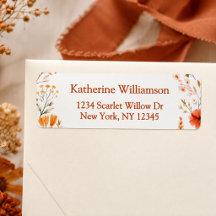 Boho Fall Floral Return Address 