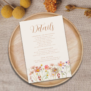 Boho Fall Floral Terracotta Wedding details  Enclosure Card