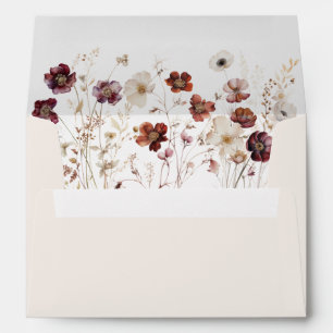 Boho Fall Floral Wedding Envelope