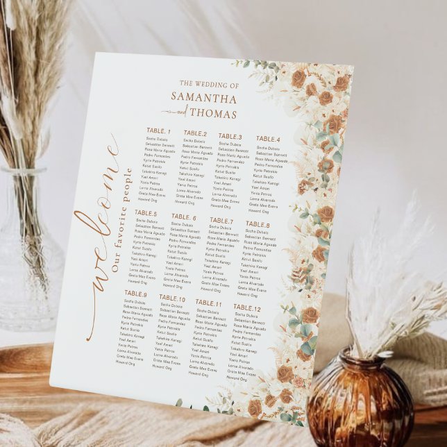  Boho Fall Floral Wedding Seating Chart Sign  (Creator Uploaded)