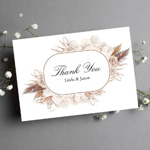 Boho Fall Flowers Mariage Carte de remerciements