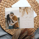 Boho Fall Flowers Photo Wedding Save The Date<br><div class="desc">A romantic,  modern photo realistic fall wedding save the date featuring a neutral dried floral bouquet in wheat,  ochre and rust tones. Click to edit to customize this design with your photo and details.</div>