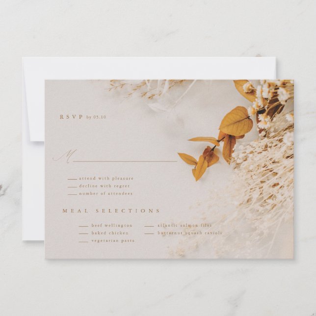 Boho Fall Flowers RSVP Card (Front)